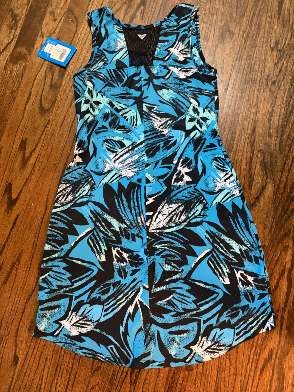 Columbia Blue Black Floral Active Dress